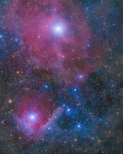 namrab - Kolorowe mgławice Sh2-1 i Sh2-7 w gwiazdozbiorze Skorpiona. Mój rekord pod w...