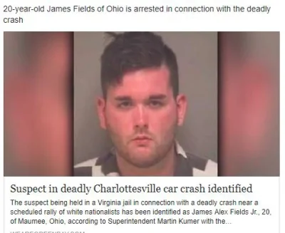 pierdze - > Twenty-year-old James Fields from Ohio, the alleged driver of the car, is...
