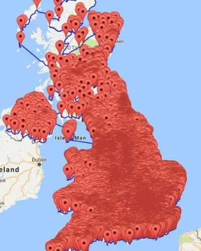 Romesh - Mapa Wielkiej Brytanii z zaznaczonymi wszystkimi miejscami gdzie Polacy wyrz...