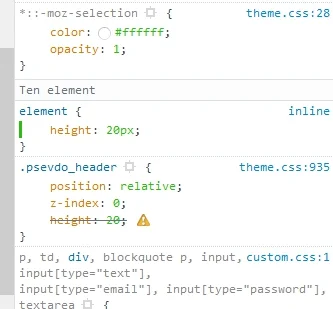 yazhubal - Zapytanie mam: Co generuje css w element { height: 97px; inline? 
Nie mam...