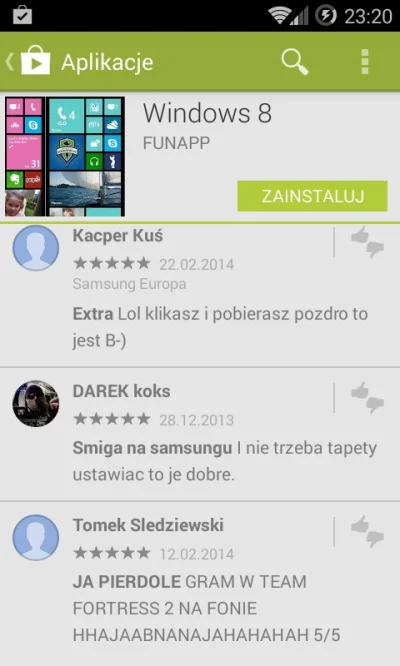 Nalesnik69 - Niestety rak w polskim Google Play wciąż aż wylewa mi się przez Gorilla ...
