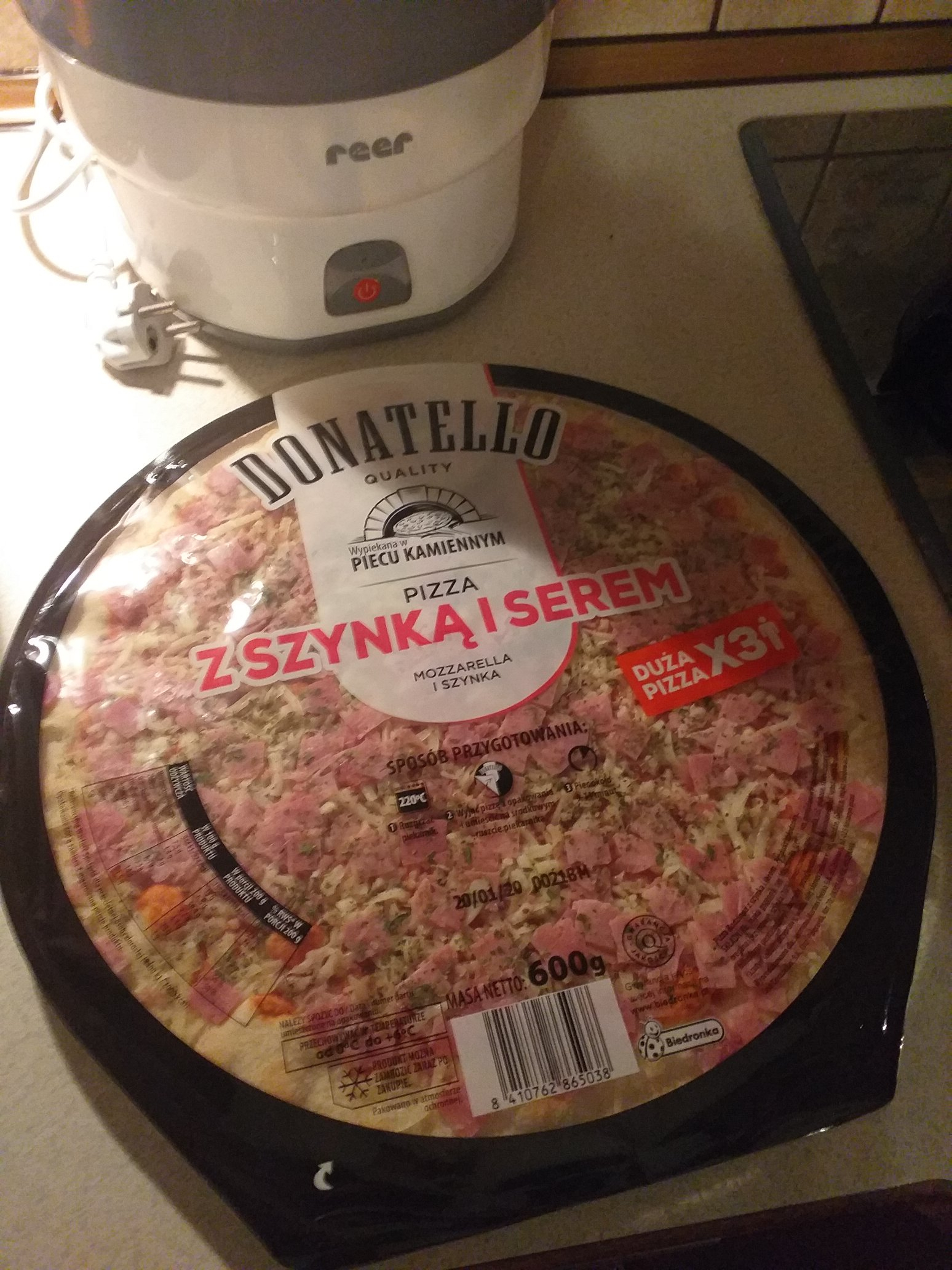 Pizza z szynką i serem - Donatello - 600 g