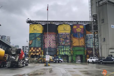 wallofwudu - "Gigantyczne" murale na starych silosach w #vancouver, da się w fajny sp...