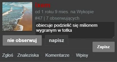 StaryWilk - > wszystkich plusujących zawołam i równo w wśród nich rozdzielę 1 mln zł ...