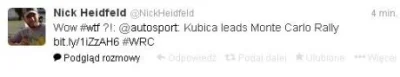 feikrz - Komentarz Nicka Heidfeld na twitter #kubica #wrc