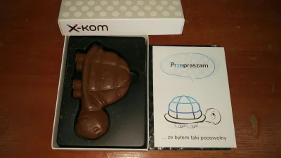 n.....r - Wysyłka z X-Kom była opóźniona 2 dni.
Taką czekoladkę dodali do przesyłki.
...