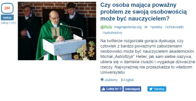 kontestatore - Skandaliczne znalezisko na głównej.

Czy ksiądz profesor Michał Hell...