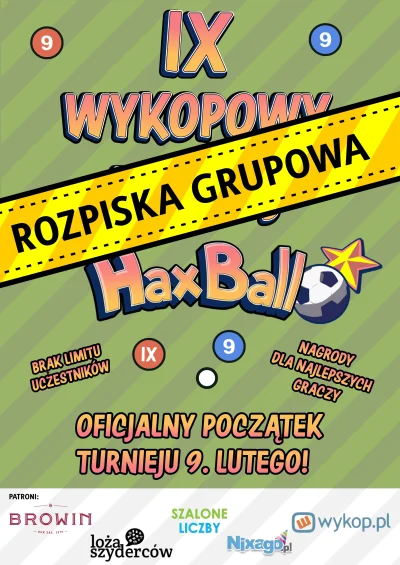 Zatwardzenie - Hej, niedługo rusza IX wykopowy turniej Haxball!

Zgodnie z obietnic...