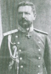wariag - Suwałki. Generał Michaił Plieszkow - dowódca 2 brygady 2 Dywizji Kawalerii w...