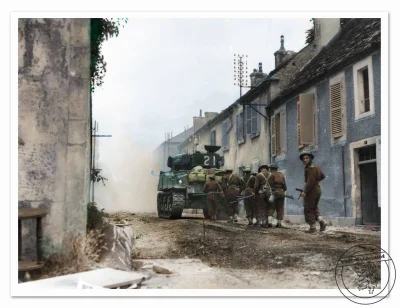 wojna - Kanadyjski czołg Sherman M4A2 z 27.Pułku Pancernego(Sherbrooke Fusiliers Regi...