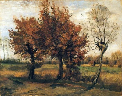 Agaress - Vincent Van Gogh - Pejzaż jesienny z czterema drzewami

#malarstwo #sztuk...