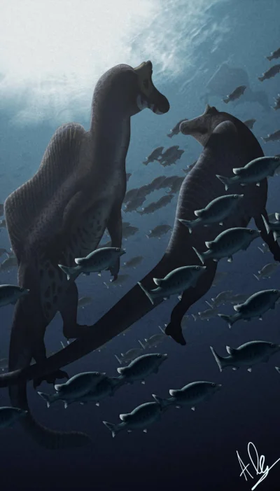 Trajforce - Samiec i samica spinozaura będą się ( ͡° ͜ʖ ͡°)

#paleoart #paleontolog...