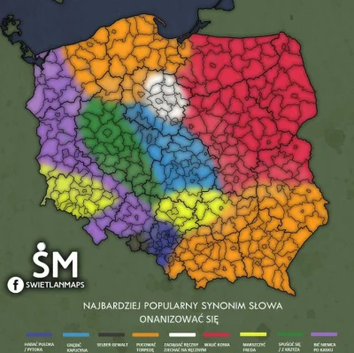 hondziarz - #mapporn #mapy #regionalizmy #heheszki #pdk 
Synonimy masturbacji w zale...