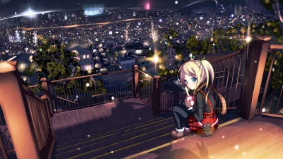 Azur88 - #randomanimeshit #originalcharacter #longhair #blonde #blueeyes #night #city...