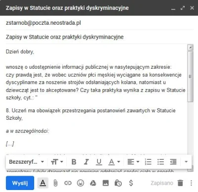 RzecznikPrawMezczyzn - Zielonka nie zielonka, podjąłem interwencję i spytałem czy to ...