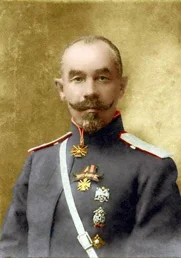 wariag - Włocławek. Pułkownik Aleksandr Łoginow - dowódca 3 uralskiego pułku kozaków ...