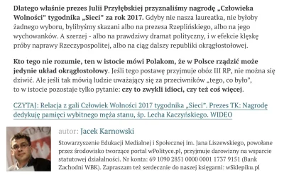 anonimek123456 - Nie podoba ci się wybór prof. (xd) Przyłębskiej na Człowieka Wolnośc...