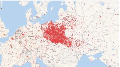 G.....t - Mapa gdzie urodzili się Polacy, którzy są w Wikipedii. 
#polska #historia #...