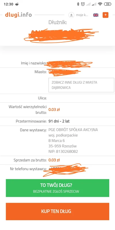 StaryPhilaCollinsa - Przeglądam sobie giełdę długów z ciekawości. A tu taki rodzynek....