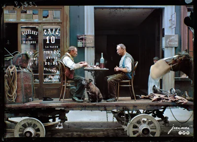 myrmekochoria - Posiłek dwóch mężczyzn na wozie, Francja 1917 rok.

#starszezwoje -...