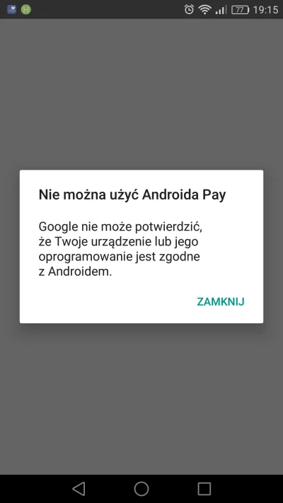 B.....o - Próbuję odpalić Android Pay na moim P9 Lite i niestety nie bangla :-( Telef...