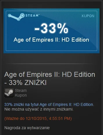 Muranashi - Mam do oddania zniżkę 33% na Age of Empires 2 HD na steam ( ͡° ͜ʖ ͡°) Kto...