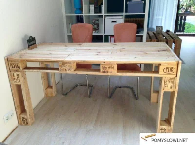 xshadows - Mirki co sądzicie o biurku zrobiony DIY z europalet? Fajne czy kicz? 

#ki...