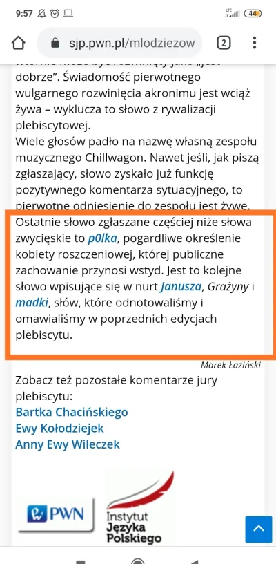 k.....i - Słuchajcie kochani, jak można wyczytać że strony sjp.pwn.pl pierwsze miejsc...