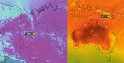 ZimnyBigos - Taki rozstrzał temperatur jest na świecie - Kanada po lewej, Australia z...