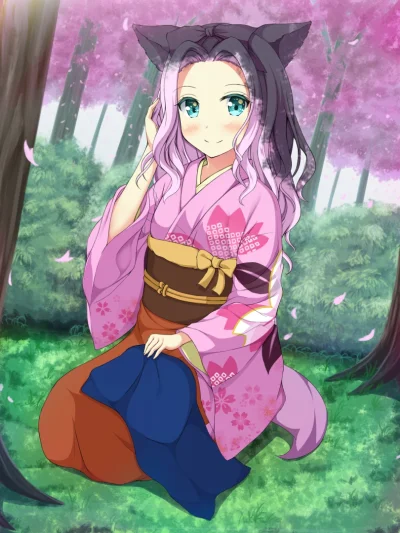 LlamaRzr - #randomanimeshit #konohanakitan #ren #kemonomimi #kitsunemimi #kimono #blu...