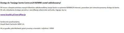 Cinekk - Uwaga na fałszywe wiadomości podszywające się pod WBK!
Dziś dostałem takie ...