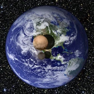 bizonekbozonek - Porównanie wielkości Plutona i jego księżyca do Ziemi
Ale malutki w...