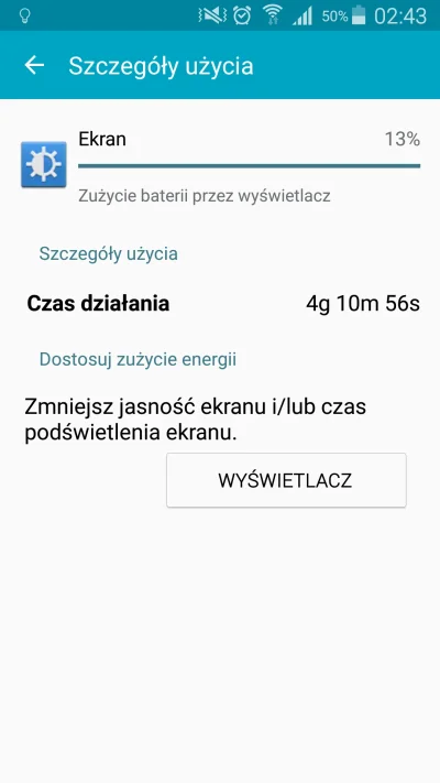 w.....y - Ładnie sobie lizak radzi z baterią. Ponad 4h włączony ekran i Wi-Fi, a nada...