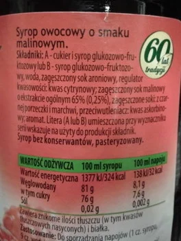 rzep - @Floyt: Proszę, skład Maliny Herbapolu - 0.25% soku z maliny.
