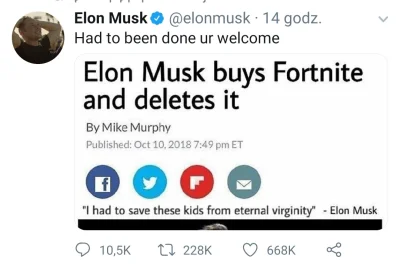 lyman11 - Thank you Elon ( ͡° ͜ʖ ͡°)
#elonmusk #heheszki #fortnite