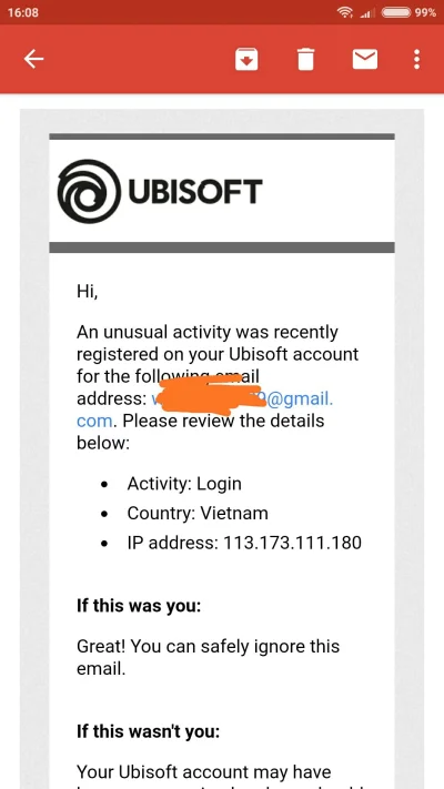 k.....s - #ubisoft #phishing #oszukujo

Mirki, chyba dobry scam dostałem. Mail niby o...