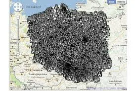 AlojzyKoniowal - Oto mapa kościołów w Polsce. Teraz pomyślcie sobie, jak wygląda mapa...
