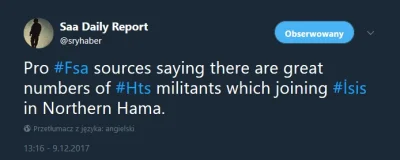 60groszyzawpis - Krążą plotki, że w północnej Hamie wielu bojowników HTS dołączyło do...