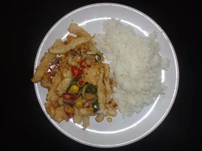 dzolnij - na obiad jeden z klasykow kuchni angielskiej - chilli salt squid (chicken)
...