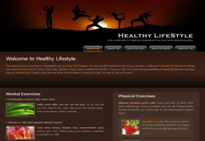 pameladesign - Freebies - Health Fitness Blog CSS Website Template Design #design #cs...