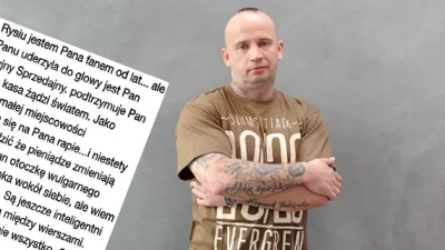 kejt1337 - Peja udostępnił list od fana: „Sława Panu uderzyła do głowy” http://www.ra...