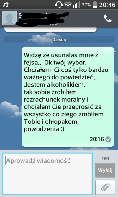 bslawek - Ciekawe czy odpisze coś.. Moja była żona.. Pewnie nawet nie wie ze jestem n...