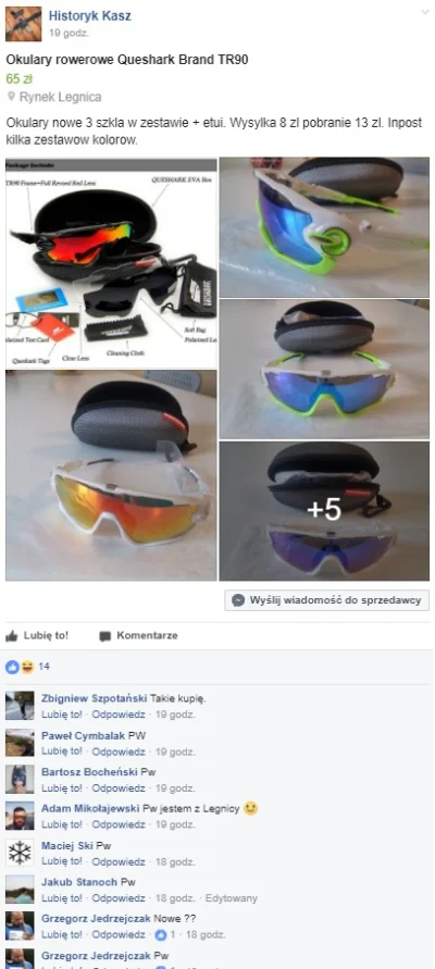 J.....n - Gość na grupie FB kolarstwo-handel sprzedaje klasyczne #!$%@? Oakleyów. Jak...