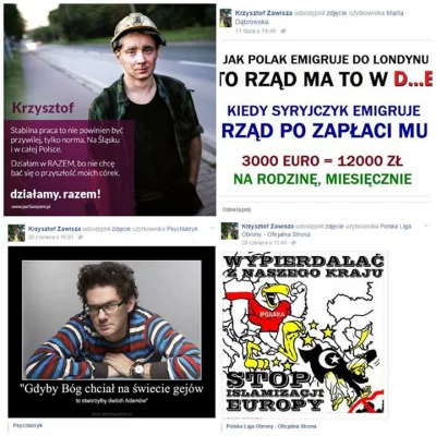 spluczka - "Twarz z plakatu Partii Razem na Dolnym Śląsku, Krzysztof Zawisza, wśród s...