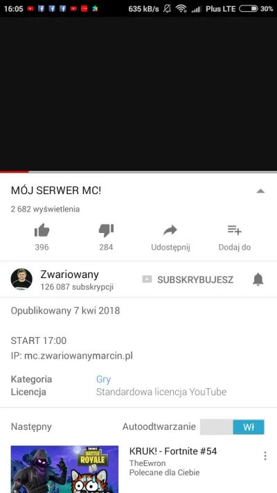 Rudalke - Tak zauważyłem że #zwariowanymarcin "nagrał" reklamę serwera bazując na got...