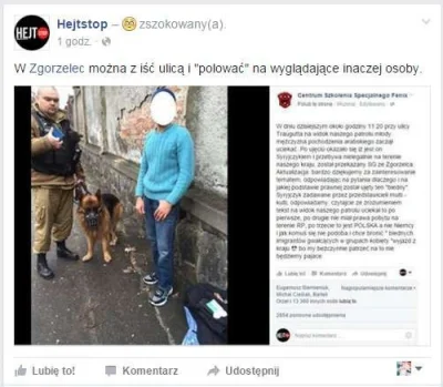 grubykr - Profil na Facebooku "Hejtstop" nie widzi nic złego w przebywaniu na terytor...