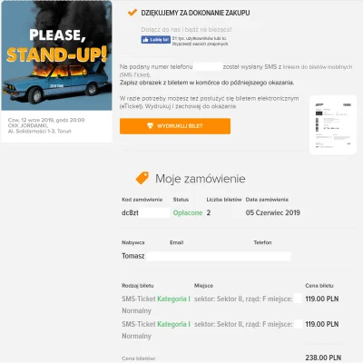 Lamerek89 - Witam ktoś z #torun nie chciałby kupić 2ch biletów na #standup dokładnie ...