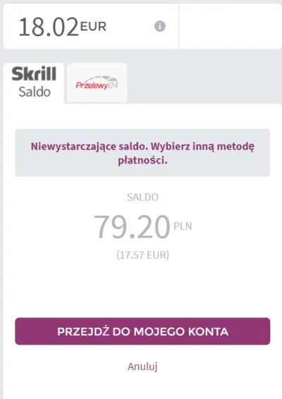 MakosQ - Mam problem mianowicie doładowałem sobie konto Skrill za 79.20 zł i che kupi...