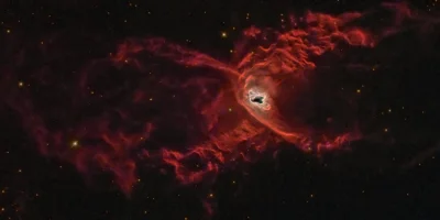 s.....w - Mgławica planetarna Czerwony Pająk (NGC6537), położona w gwiazdozbiorze Str...