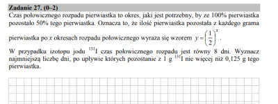 jmuhha - Warto nauczyć się wzoru na czas połowicznego rozpadu przed jutrzejszą matmą....